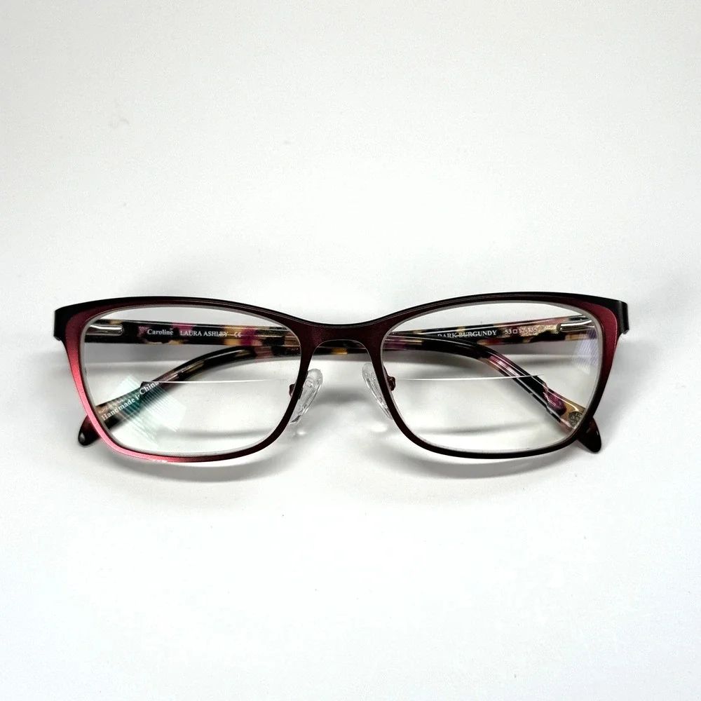 LAURA ASHLEY Caroline Eyeglasses Frame Only 53-17-135 Dark Burgundy Red Full Rim